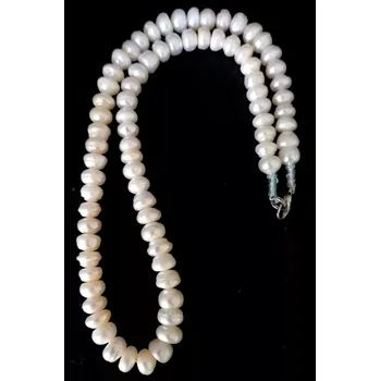Náhrdelník Perly bílé,malé disky,obvod cca 43 cm