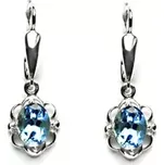 Zlaté náušnice, přírodní topaz swiss, bílé zlato, NK 1140/20