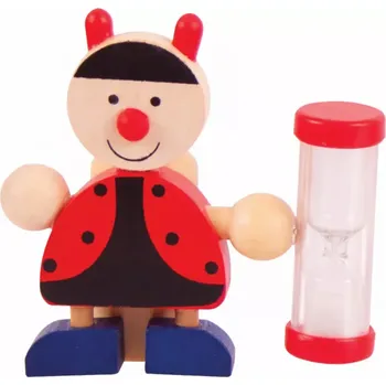 Hodiny Bigjigs Toys Stojánek na kartáček s přesýpacíma hodinama 1ks Beruška