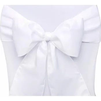 Svatební dekorace Dekorační mašle na židli - bílá 275 x 15 cm, 10 ks