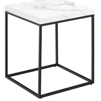 Konferenční stolek OMEGA 1, stolek konferenční 40x40x45cm, černý lak / bílý mramor