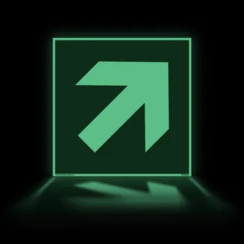 Šipka šikmá, fotoluminiscenční Plast 100 x 100 mm tl. 1.1 mm - fotoluminiscenční - Kód: 16705