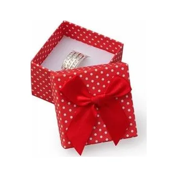 Dárková krabička Šperky4U Dárková krabička na prsten červená - bílé puntíky - KR0183-R