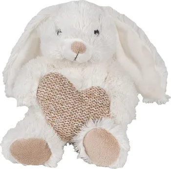 Plyšová hračka Clayre & Eef TW0600 plyšový králíček s pleteným srdíčkem 14 cm béžový