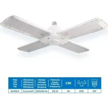 LED panel Agrolite 4.30 Full Spectrum 120W, pěstební LED osvětlení (Agrolite LED 4.30 E27 120W od společnosti Agrolite je LED svítidlo se čtyřmi pohyblivými panely, které umožňují optimalizovat distribuci světla v každém prostoru. )