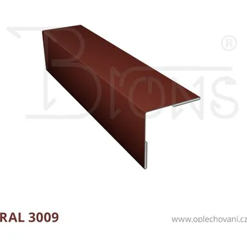 Střešní lemovaní Roh vnější vyztužený rš 120 červenohěndá