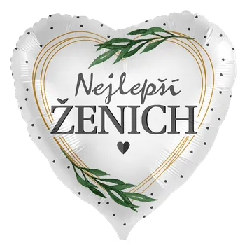 Svatební dekorace Foliový balonek Nejlepší ženich CZ - 43cm
