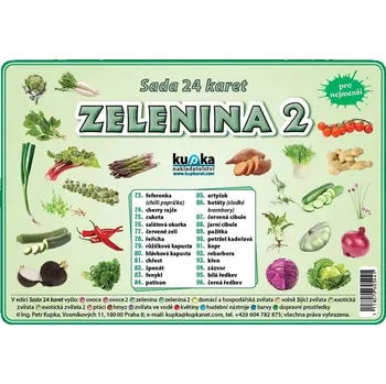 výuková tabulka Kupka nakladatelství Sada 24 karet A7 zelenina 2