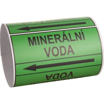 Lepicí páska Páska na značení potrubí Signus M25 - MINERÁLNÍ VODA Samolepka 80 x 62 mm, délka 1,5 m, Kód: 25980