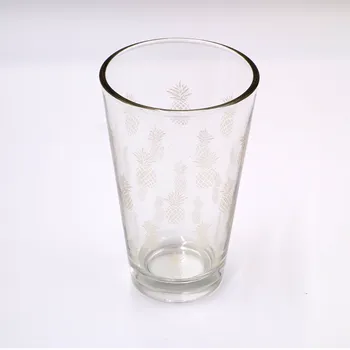 Sklenice Sklenice s motivem ananasu 250 ml, zlatá