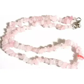 Náhrdelník Růženínový krátký sekaný náhrdelník 45 cm – přírodní kámen lásky a harmonie