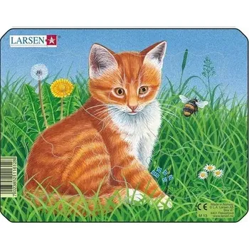 Puzzle Larsen Puzzle Štěňátka a koťátka: Rezavé kotě 6 dílků