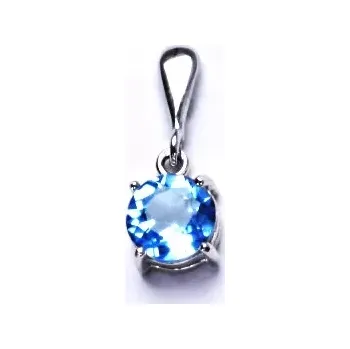 Přívěsek Zlatý přívěsek, bílé i žluté zlato, přírodní topaz swiss P 1357 (přírodní kámen 8 mm)