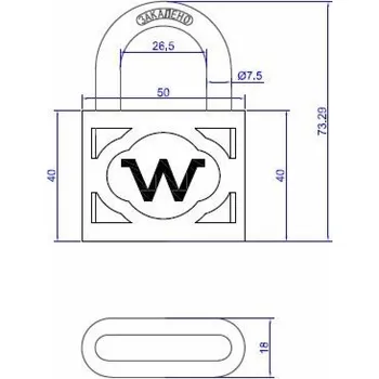 Visací zámek VISACÍ ZÁMEK ČERNÝ 50MM HG4505 (6/72)