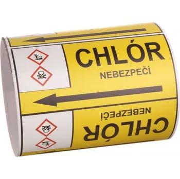 Páska na značení potrubí Signus M25 - CHLÓR Samolepka 100 x 77 mm, délka 1,5 m, Kód: 25796