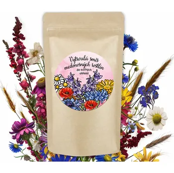 Travní směs VYTRVALÁ SMĚS MEDONOSNÝCH ROSTLIN DO SUCHÝCH OBLASTÍ hmotnost: 250 g