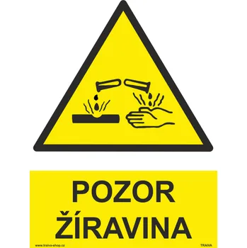 Pozor žíravina Samolepka 148 x 210 mm (A5) tl. 0.1 mm - Kód: 08776