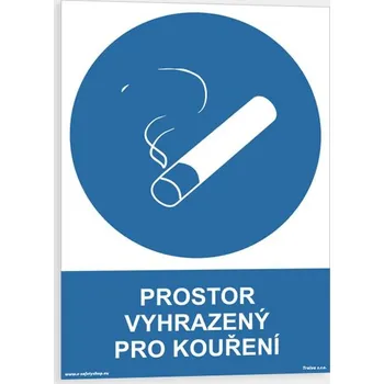 Prostor vyhrazený pro kouření Samolepka 148 x 210 mm (A5) tl. 0.1 mm - Kód: 14327