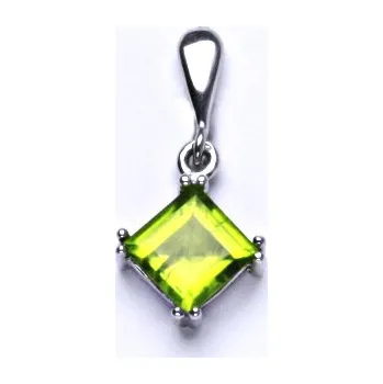 Přívěsek Stříbrný přívěsek, přírodní olivín, přívěšek ze stříbra, P 1258/22