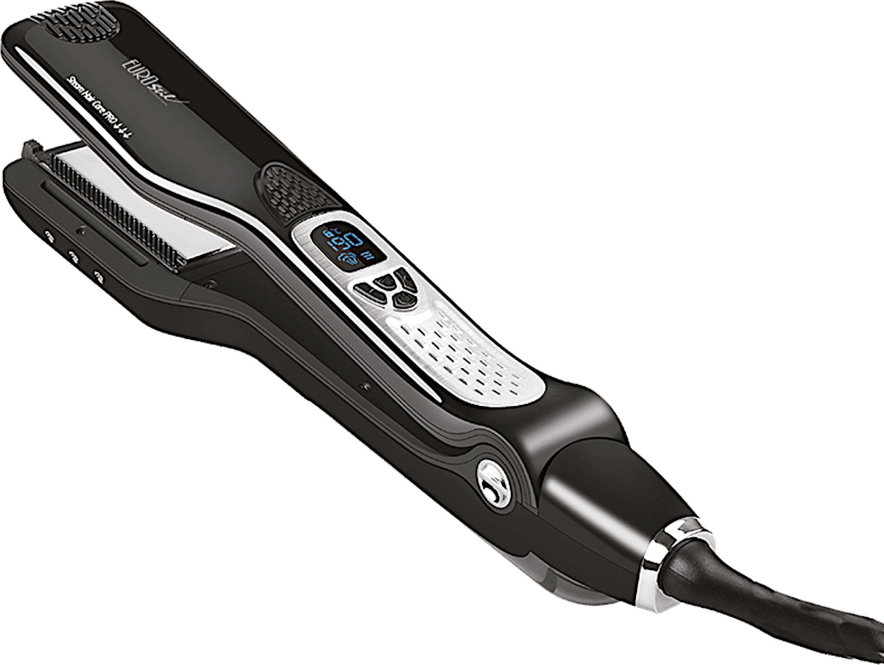 Profesionální parní žehlička na vlasy Eurostil Professional Steam Hair Straightener 07820 - černá + dárek zdarma