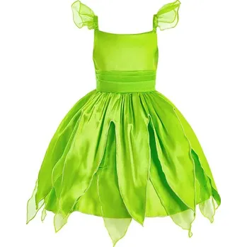 Karnevalový kostým Dětský kostým - Víla Zvonilka ze stejnojmenné oblíbené pohádky (3-10 let) Barva: šaty, Velikost: 100 (3 roky)