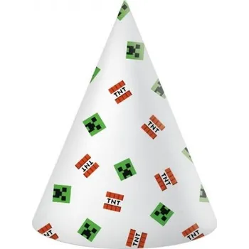 Party dekorace Papírové čepičky Minecraft 6 ks