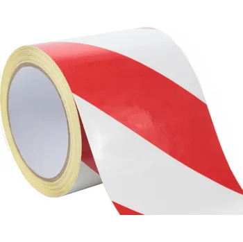 Výstražná páska Výstražná samolepící páska reflexní - DURAFIX DR10 pravostranné šrafování - 100 mm x 1 m - Kód: 10937