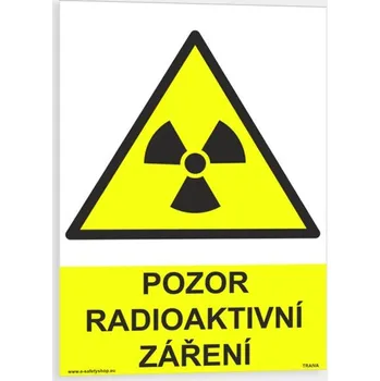 Pozor radioaktivní záření Samolepka 148 x 210 mm (A5) tl. 0.1 mm - Kód: 08772