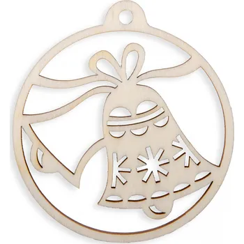 Vánoční dekorace Nohel Garden Ozdoba ZVONKY dřevěná přírodní d6cm