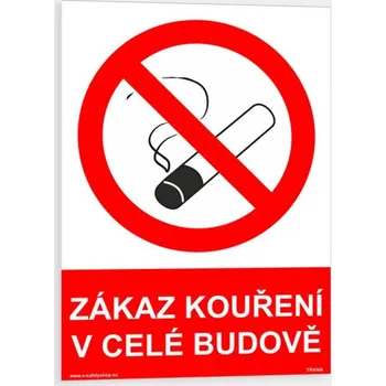 Zákaz kouření v celé budově Samolepka 100 x 150 mm tl. 0.1 mm - Kód: 00339