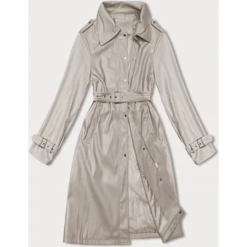 Dámský kabát Beige Eko Kůže Kabát Jaro, odstíny béžové M (38) i392_22982-47