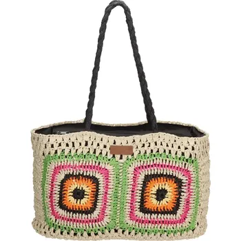 Kabelka Dámská proutěná kabelka – PE-Florence Natural Life Shopper 20686A, barevná, prostorná, dlouhé popruhy | Cooltovka.cz