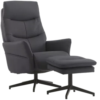 Křeslo SIESTA - relaxační křeslo s podnožkou, ekologická kůže šedá