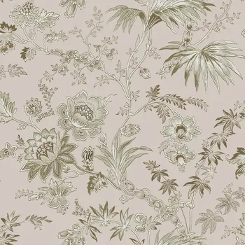 Tapeta Starorůžová vliesová tapeta na zeď, květiny, listy, 139401, Vintage Flowers, Esta Home