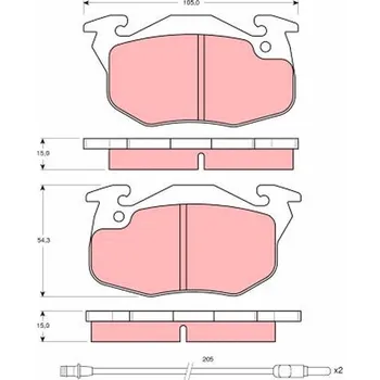 Brzdová destička Sada brzdových destiček, kotoučová brzda TRW GDB1079