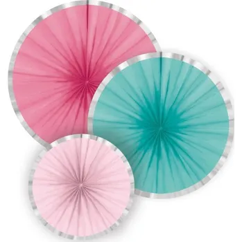 Party dekorace Dekorační rozety Flamingo Paradise 16 až 35 cm - 3 ks