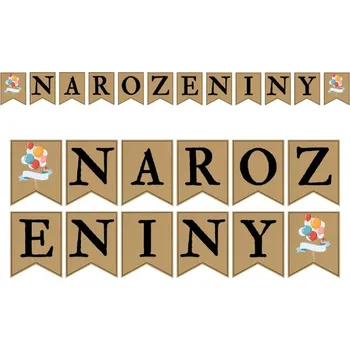 Party dekorace Jumbo girlanda Narozeniny KRAFT CZ 23 x 300 cm