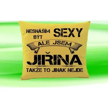 Dekorativní polštářek Polštář se jménem JIŘINA (polštářek nesnáším být sexy ale jsem ???)