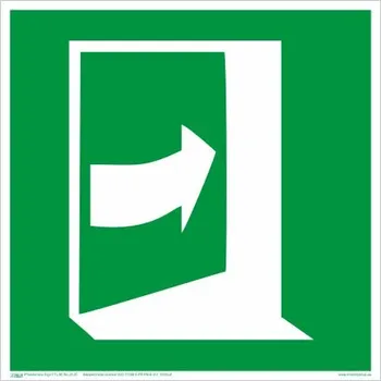 Dveře se otevírají tlačením na pravé straně Samolepka 150 x 150 mm tl. 0.1 mm - Kód: 16279