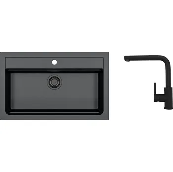 Kuchyňský dřez Alveus SET ATROX 40 / 91 + BATERIE Zeos-P black addition + 5 % sleva v košíku s kódem SLEVA5