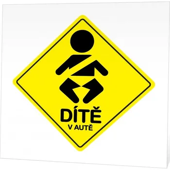 Kancelář Dítě v autě, samolepka 10,5 cm, žluté provedení Dítě v autě, samolepka 10,5 cm, žluté provedení, Kód: 25641