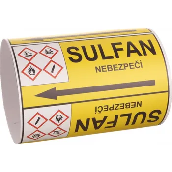 Lepicí páska Páska na značení potrubí Signus M25 - SULFAN Samolepka 100 x 77 mm, délka 1,5 m, Kód: 25836