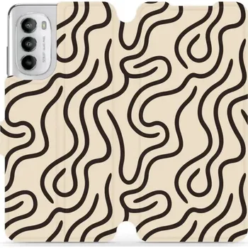 Pouzdro na mobilní telefon Flipové pouzdro Mobiwear - Motorola Moto G82 5G - VA60S Linky (Knížkové flip pouzdro, obal, kryt na mobil Motorola Moto G82 5G - VA60S Linky, materiál Umělá kůže + TPU - ochrana 360°, stojánek, silikonová vanička, magnetické zavírání)