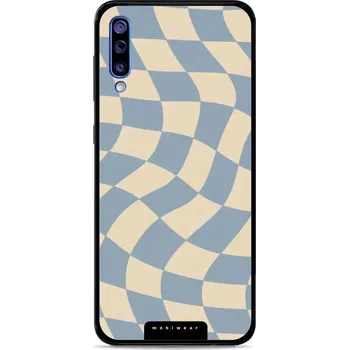 Pouzdro na mobilní telefon Lesklý kryt Mobiwear Glossy - Samsung Galaxy A30s - GA59G Modrá a béžová šachovnice (Prémiové lesklé pouzdro, obal, kryt Mobiwear Glossy na mobil Samsung Galaxy A30s - GA59G Modrá a béžová šachovnice, materiál Plast + TPU silikon - krytí po všech stranách