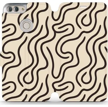 Pouzdro na mobilní telefon Flipové pouzdro Mobiwear - Huawei P Smart - VA60S Linky (Knížkové flip pouzdro, obal, kryt na mobil Huawei P Smart - VA60S Linky, materiál Umělá kůže + TPU - ochrana 360°, stojánek, silikonová vanička, magnetické zavírání)