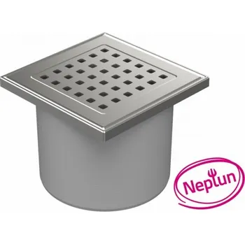 Odvodňovací žlab Podlahová vpusť přímá D110, NEPTUN, nerez rámeček, mřížka GATE