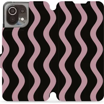 Pouzdro na mobilní telefon Flipové pouzdro Mobiwear - Xiaomi 11 Lite 5G NE / Xiaomi Mi 11 Lite - VA54S Fialové vlnky (Knížkové flip pouzdro, obal, kryt na mobil Xiaomi 11 Lite 5G NE / Xiaomi Mi 11 Lite - VA54S Fialové vlnky, materiál Umělá kůže + TPU - ochrana 360°, stojánek,)