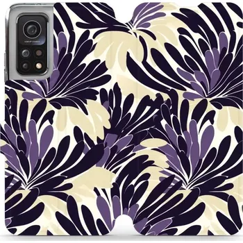 Pouzdro na mobilní telefon Flipové pouzdro Mobiwear - Xiaomi Mi 10T Pro - VA47S Fialová flóra (Knížkové flip pouzdro, obal, kryt na mobil Xiaomi Mi 10T Pro - VA47S Fialová flóra, materiál Umělá kůže + TPU - ochrana 360°, stojánek, silikonová vanička, magnetické zavírání)