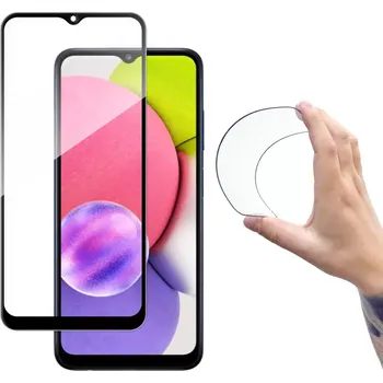Ochranné pružné sklo Wozinsky na displej Samsung Galaxy A02s / A03s 9145576220405 černé full glue (Tvrzenné ochranné sklo Wozinsky pro Samsung Galaxy A02s na celou plochu displeje v černém provedení)