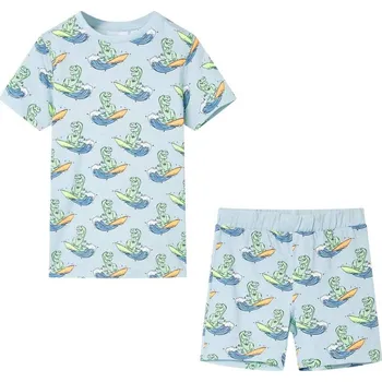 Chlapecké pyžamo vidaXL Dětské pyžamo s krátkým rukávem světle modré 128 [11862]